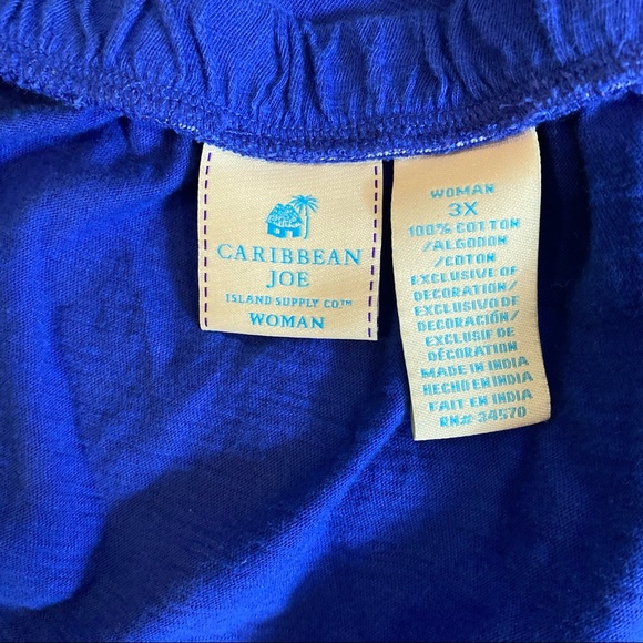 CARIBBEAN JOE Women’s Blue Top Plus Size 3X - Picture 4 of 4